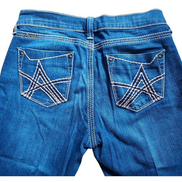 Ariat Turquoise Women's Low Rise Bootcut Med Wash Jeans Western Cowgirl Sz 29L - Picture 1 of 11